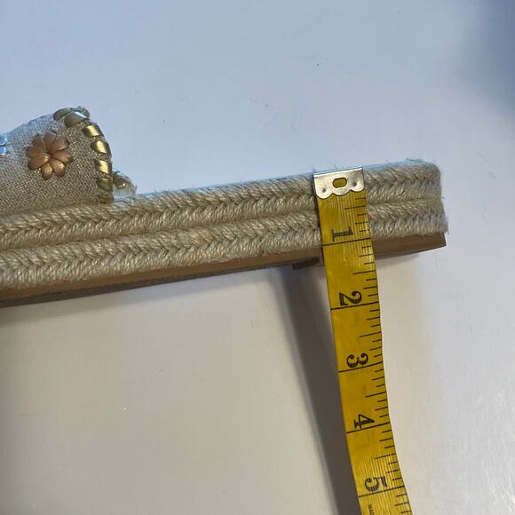 Jack Rogers Palmer Slides Womens Size 8 Ecru Metallic Linen Espadrille Sandals - Picture 9 of 9